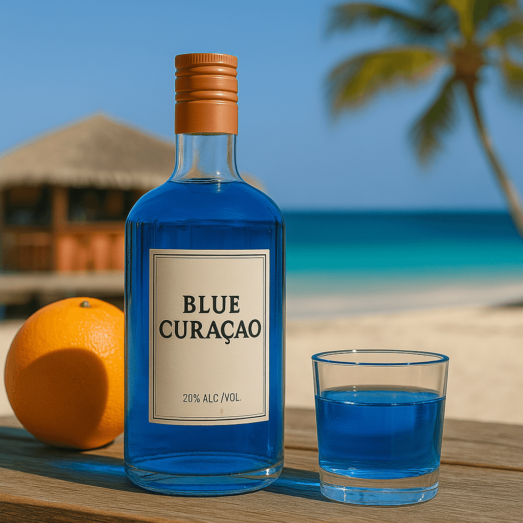 Curaçao : Rounded, sweet and sugary aromas, often colored, made from rum or neutral alcohol, infused with bitter orange peels.