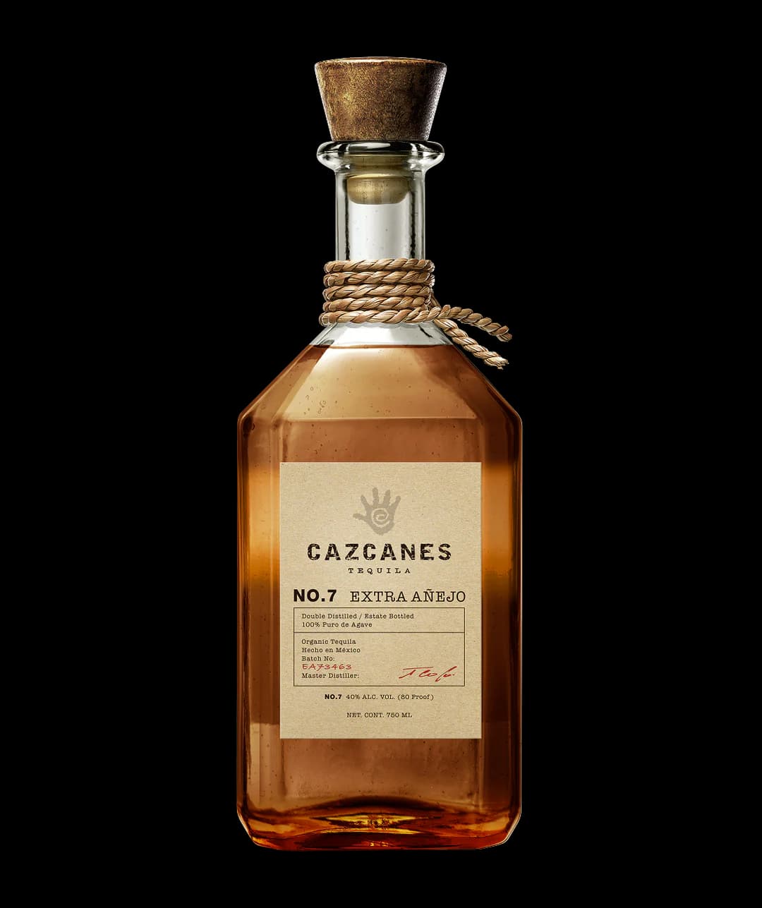 Cazcanes Extra Añejo No. 7 : Balanced and expressive tequila, small-batch aged over 3 years in re-charred American oak barrels, blending bold agave character with refined oak complexity.