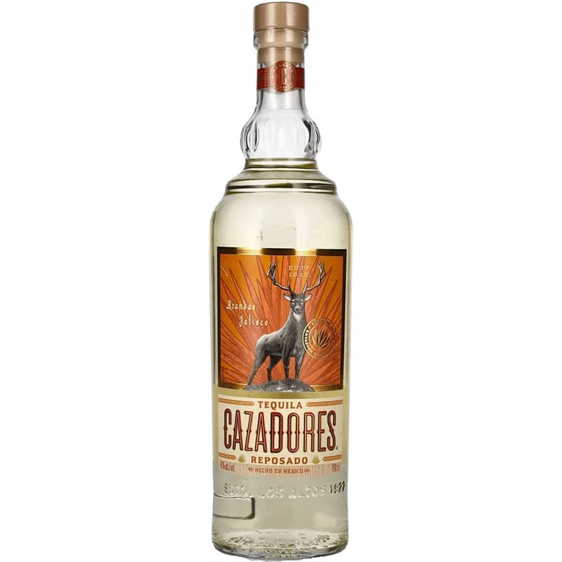 Cazadores Reposado : A tequila aged in virgin American oak barrels for a minimum of two months to one year in order to achieve a golden color and a balanced flavor between the agave and the wood.