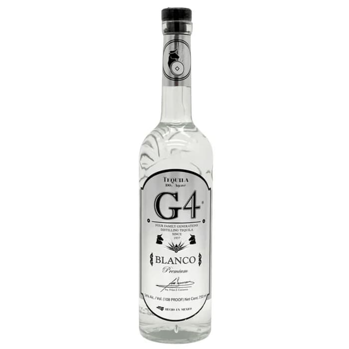 G4 Blanco : Our Blanco is the purest expression of Blue Weber agave, crafted with only agave, spring and rainwater, and our grandfather’s yeast, offering clear, crisp flavors and a silky texture.