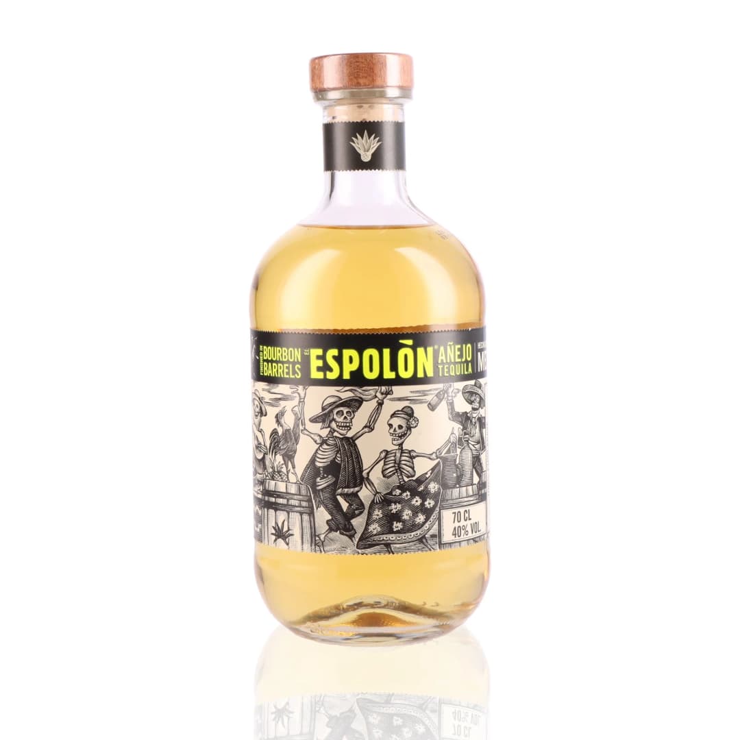 Espolon Añejo : This Tequila Añejo is aged 10 months in American oak barrels and finished for at least two months in bourbon barrels to create a Tequila rich in character with a taste of its own. This one deserves to be sipped, alone or with an ice cube.