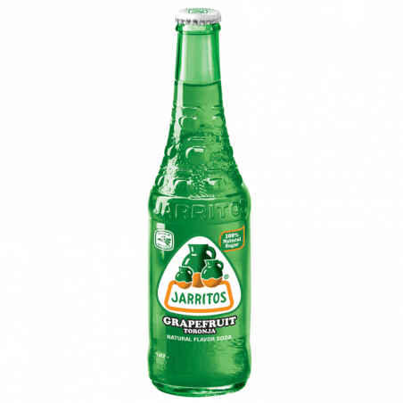 Jarritos toronja : Mexican soda made from natural fruit flavors, real cane sugar, and carbonated water. They contain no glucose, fructose, sucrose, or other sweeteners.