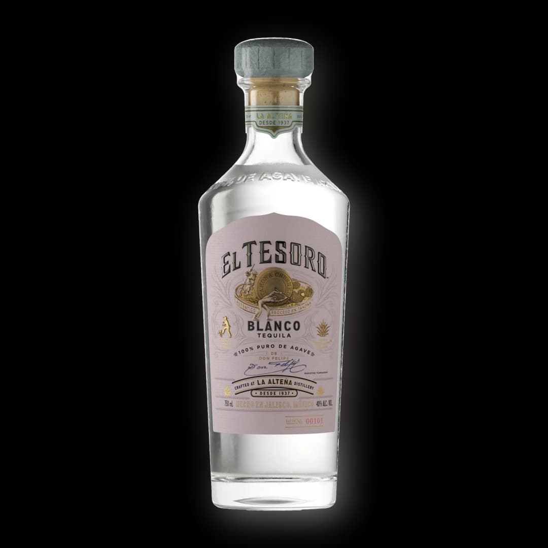 El Tesoro Blanco Tequila : Unaged and bottled immediately after distillation to capture the essence of the highland blue weber agave. The minerality of the soil and water shines through in this traditional, agave-forward tequila.