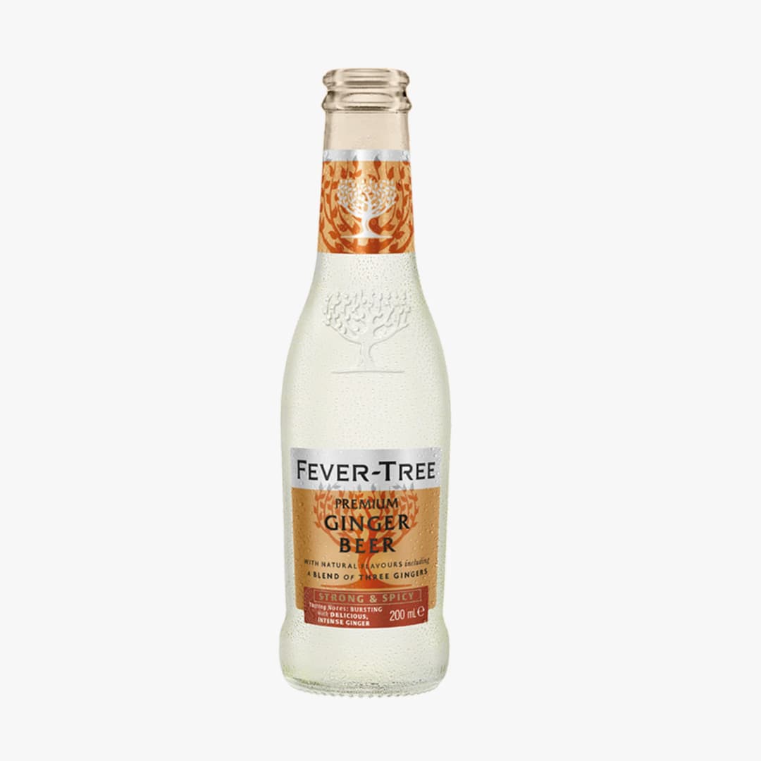Fever Tree Premium Ginger Beer : This award-winning ginger beer that has been highly acclaimed by gastronomes and critics alike was created by brewing a blend of three gingers from Nigeria, Cochin and the Ivory Coast. Not too sweet on the palate and with a deep, long-lasting ginger character. Perfect in a Dark & Stormy, Moscow Mule or simply as a soft drink on its own.