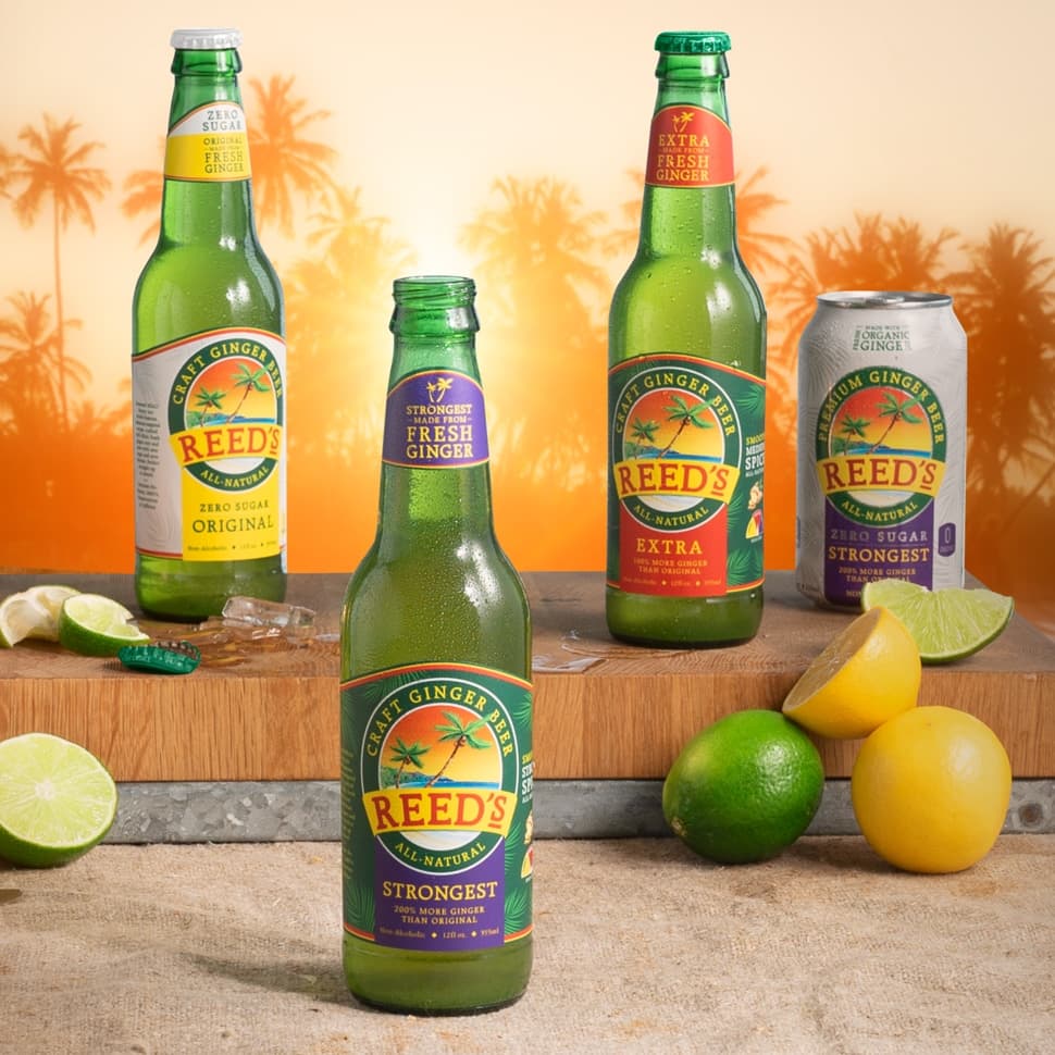 Reed's Inc : U.S. beverage brand known for its bold ginger beers and ginger ales made with real ginger and natural ingredients. Founded in 1989, Reed’s is valued for its strong, authentic flavors and its versatility as both a soft drink and cocktail mixer.