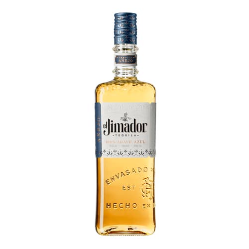 El Jimador Añejo Tequila : Des reflets ambrés profonds témoignent d’un vieillissement de 12 mois en fûts de chêne américain fortement brûlés. Cette tequila double distillée offre une bouche riche et structurée, avec une finale longue et persistante, idéale aussi bien à déguster pure qu’en cocktail.
