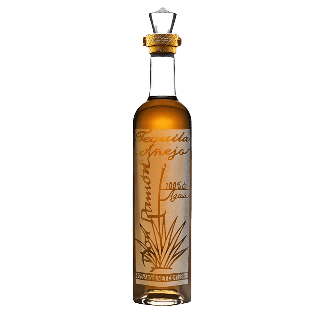 Don Ramón Punta Diamante Añejo : Élaborée à partir d’agaves Blue Weber des Highlands de Jalisco et vieillie au moins 12 mois en fûts de chêne américain, dévoile une robe ambrée profonde et une palette aromatique généreuse où se rencontrent caramel, fruits mûrs, bois noble et épices douces pour une dégustation raffinée.